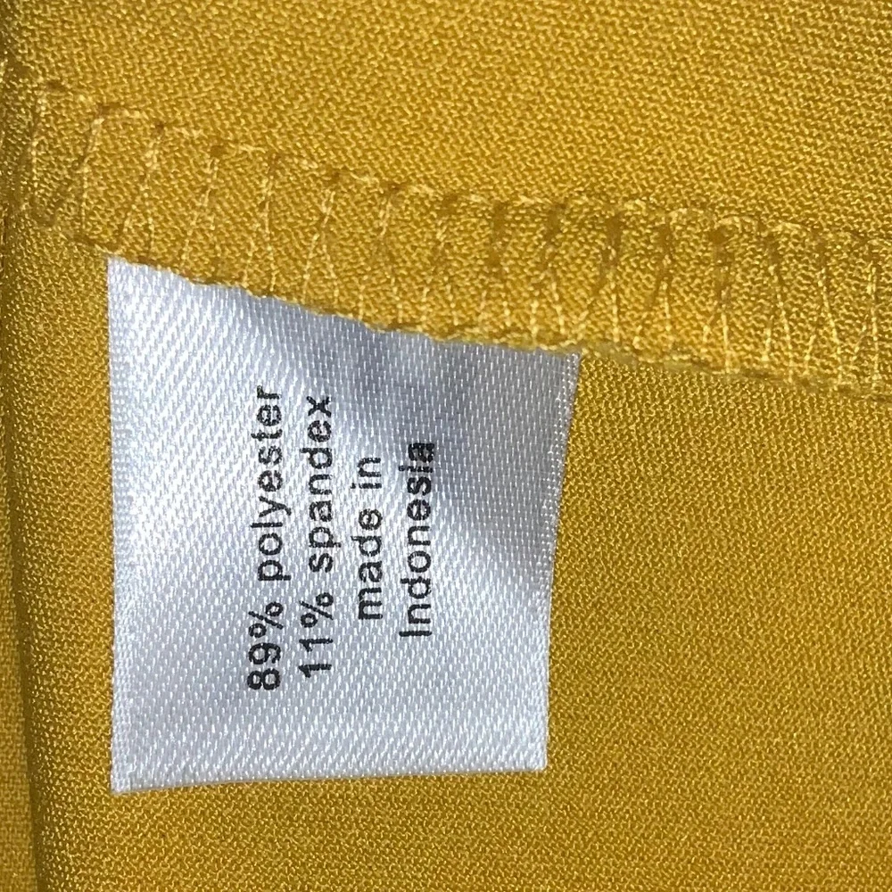 Lane Bryant Lena golden yellow flutter sleeve peplum top Sz 16 self tie waist - Picture 6 of 8